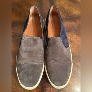 FRYE Gemma Cap Slip On Fashion Sneakers WOMENS sz 7 Grey Navy